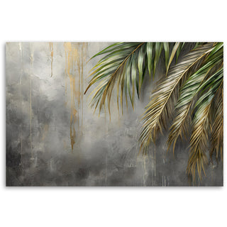 Painting on canvas, Palm trees on a concrete background