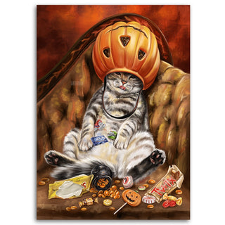 Painting on canvas, Svetrinka.Art, Halloween Cat