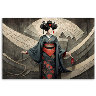 Painting on canvas, Geisha