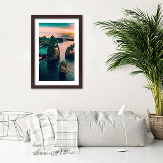 Print Rocks in a turquoise ocean frame