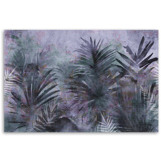 Canvas painting, Tropical leaves at night