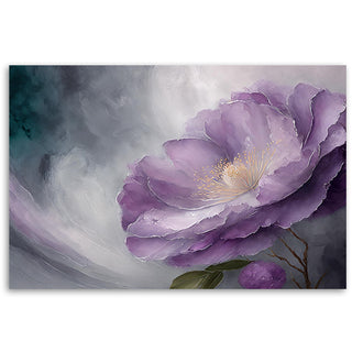 Painting on canvas, Violet flower blossom