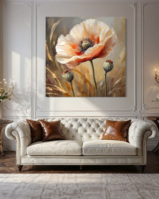 Painting on canvas, Painted poppies