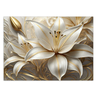 Wallpaper, Golden delicate lilies