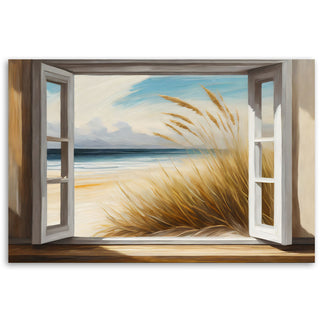 Canvas painting, Path to the beach, view from the window