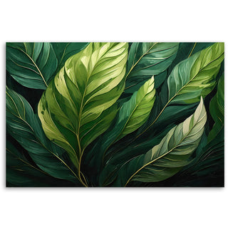 Painting on canvas, Green leaves