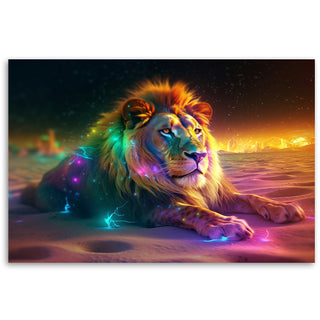 Print, Neon lion shining