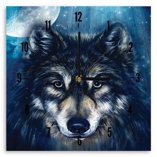 Wall clock, Wolf and the moon