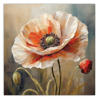 Painting on canvas, Poppies close up