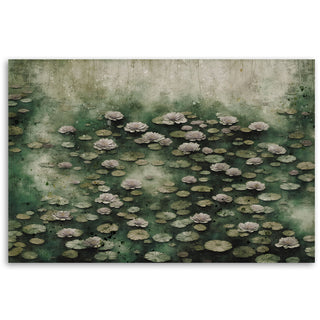 Painting on canvas, Lotus flowers in the lake