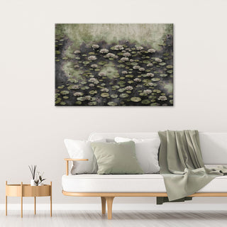 Painting on canvas, Lotus flowers in the lake