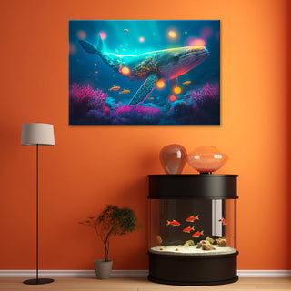 Painting on canvas, Whale