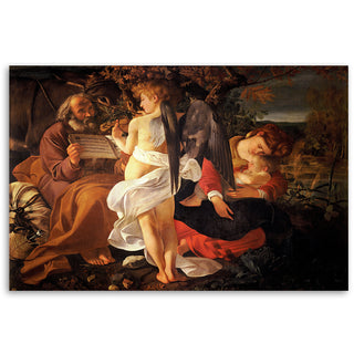 Painting on canvas, Caravaggio, Rest on the way to Egypt