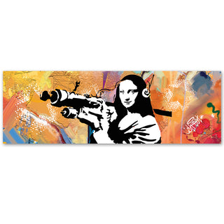 Painting on canvas, Banksy, Mona Lisa Bazooka