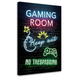 Paveikslas ant drobės, Užrašas GAMING ROOM Paveikslai ant drobės Gera namie - Geranamie.lt