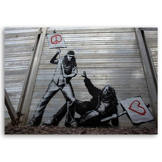 Paveikslas ant drobės, Banksy, Peace Vs. Love Paveikslai ant drobės Gera namie - Geranamie.lt