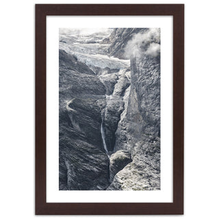 Print in a dark brown frame, Rocks