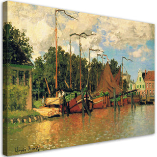 Paveikslas ant drobės, Claude Monet, Barges at Zaandam