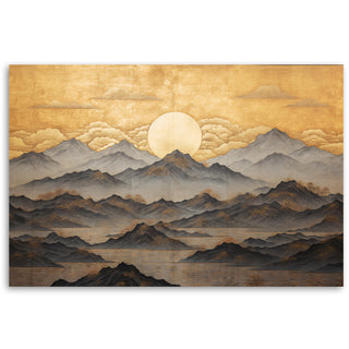 Painting on canvas, Japanese mountains