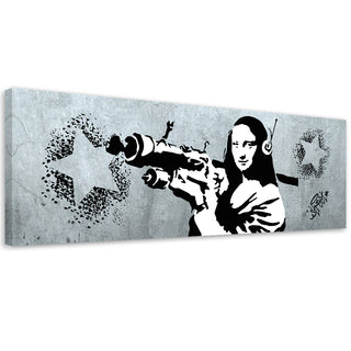 Paveikslas ant drobės, Banksy, Mona Lisa Bazooka ir žvaigždė Paveikslai ant drobės Gera namie - Geranamie.lt