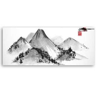 Painting on canvas, Japanese mountains