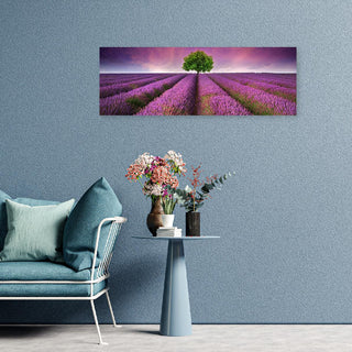 Painting on canvas, Lavender field