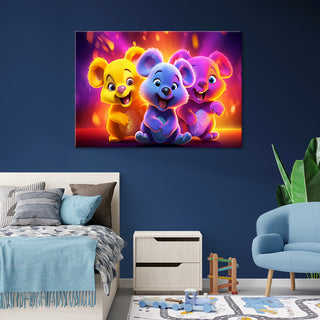 Painting on canvas, Bears