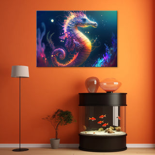 Painting on canvas, Seahorse