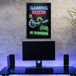 Paveikslas ant drobės, Užrašas GAMING ROOM Paveikslai ant drobės Gera namie - Geranamie.lt